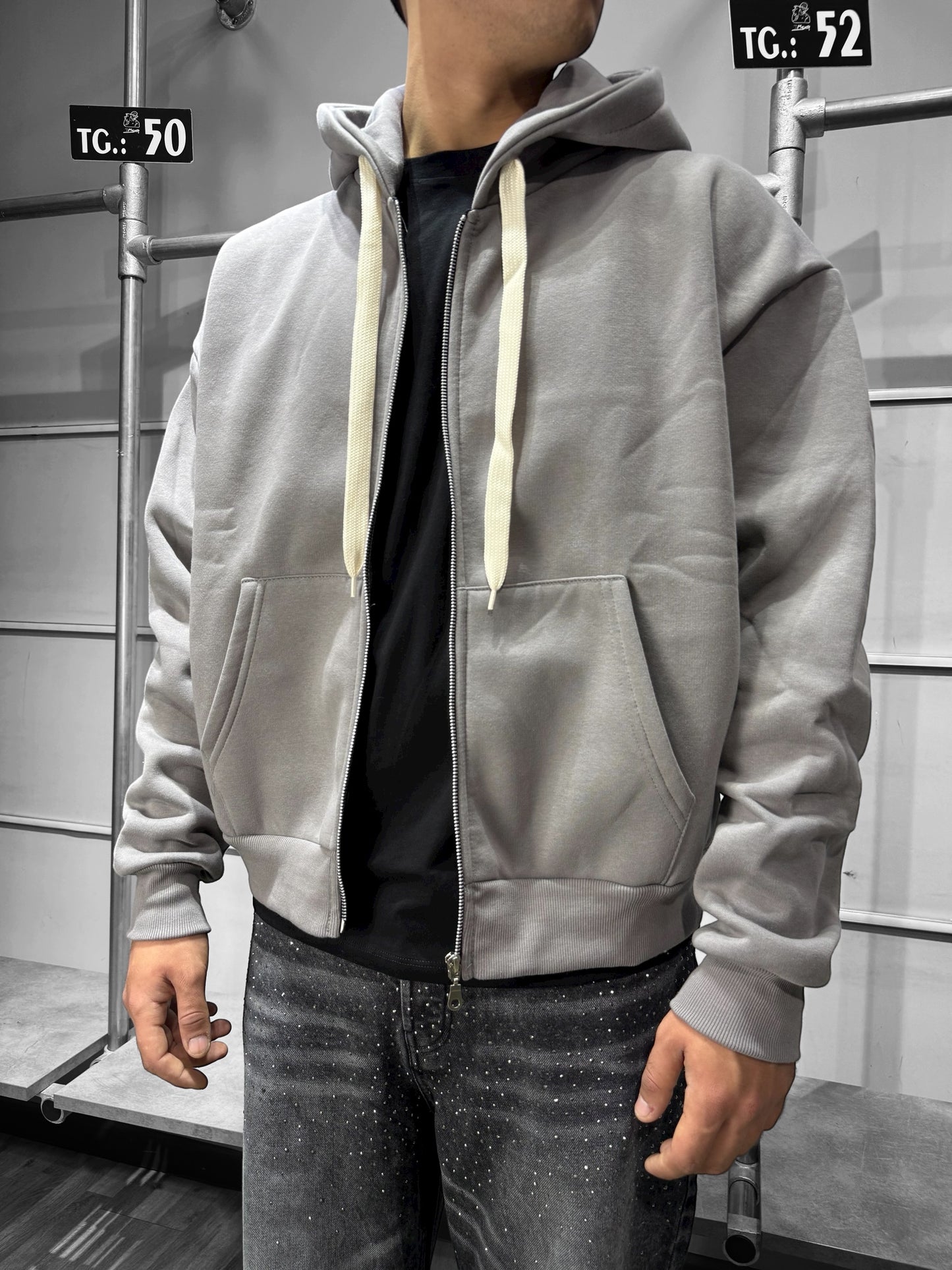 FELPA BOXY ZIP 2 COLORI