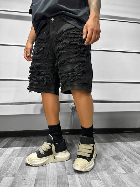 BERMUDA RIPPED BLACK